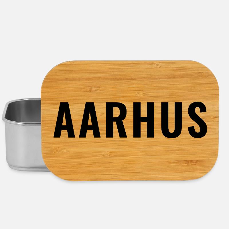 Aarhus Dänemark Minimal Typografie - Lunch Box - Silber