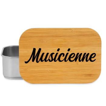 Musicienne Artiste Mélodie Instrument Passionnée - Boîte à goûter - argent - Devant