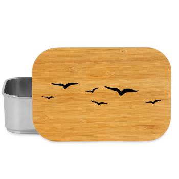 Illustration abstraite d’oiseau volant - Boîte à goûter - argent - Devant