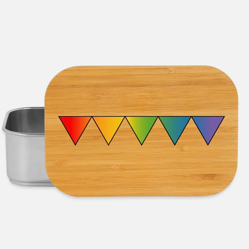 Rainbow queer triangles - Lunch Box - silver