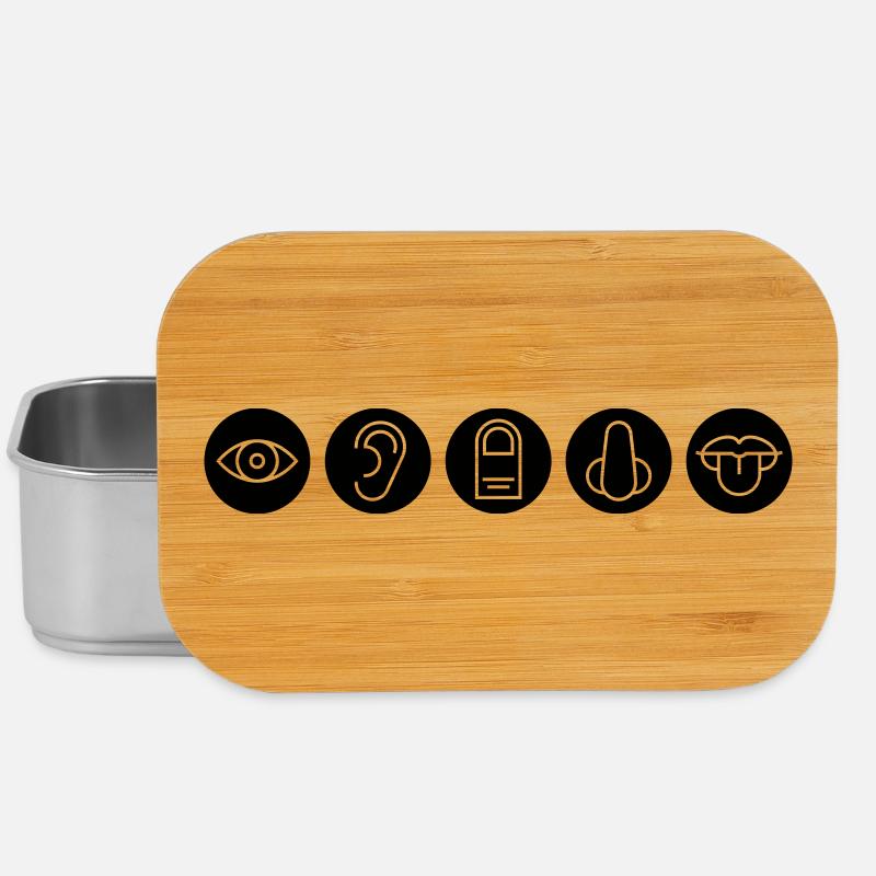 Cinq sens, organes sensoriels - Boîte à goûter - argent