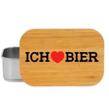 Ich liebe Bier (Farben änderbar) - Lunch Box - Silber - Vorne
