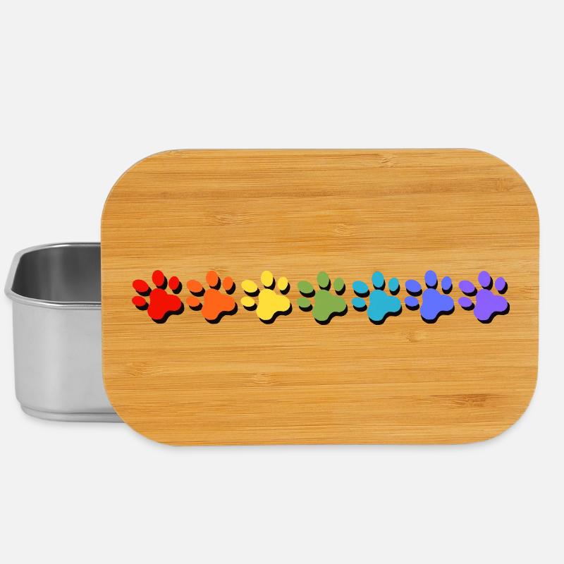 Pfoten Farbexplosion in Regenbogen Stile - Lunch Box - Silber