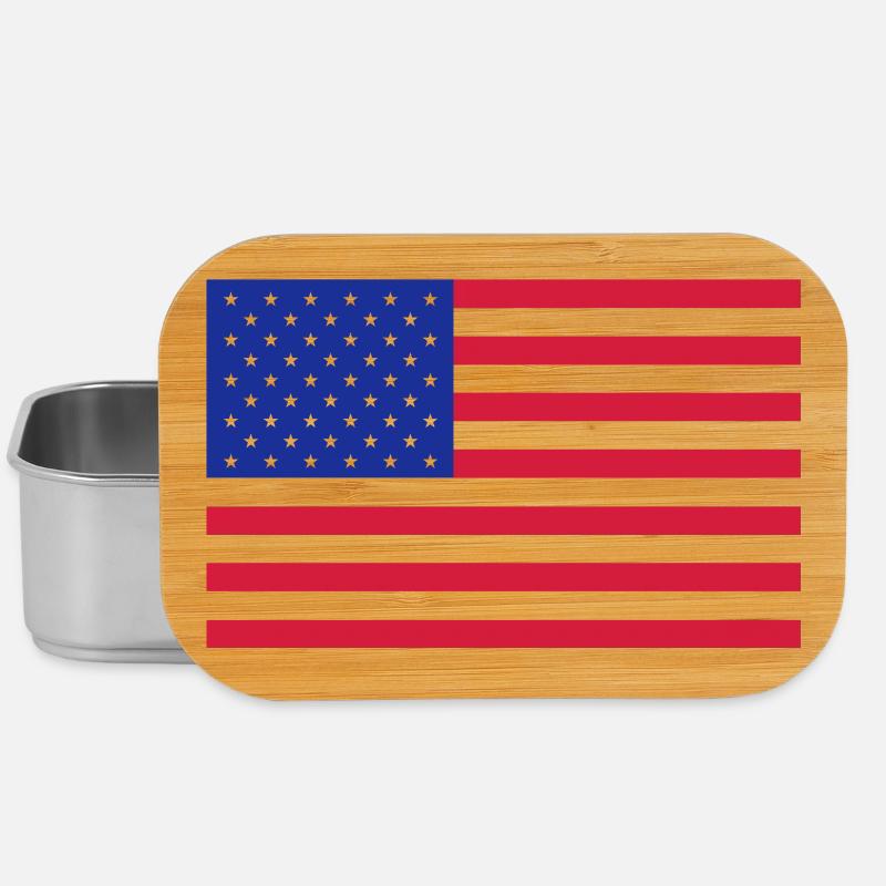 Flagge Amerika - Lunch Box - Silber