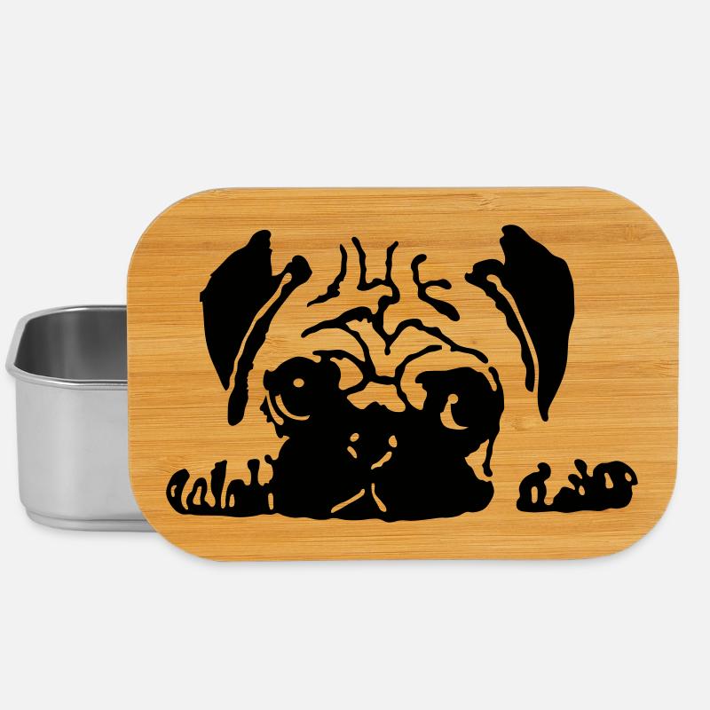 Mops - Lunch Box - Silber