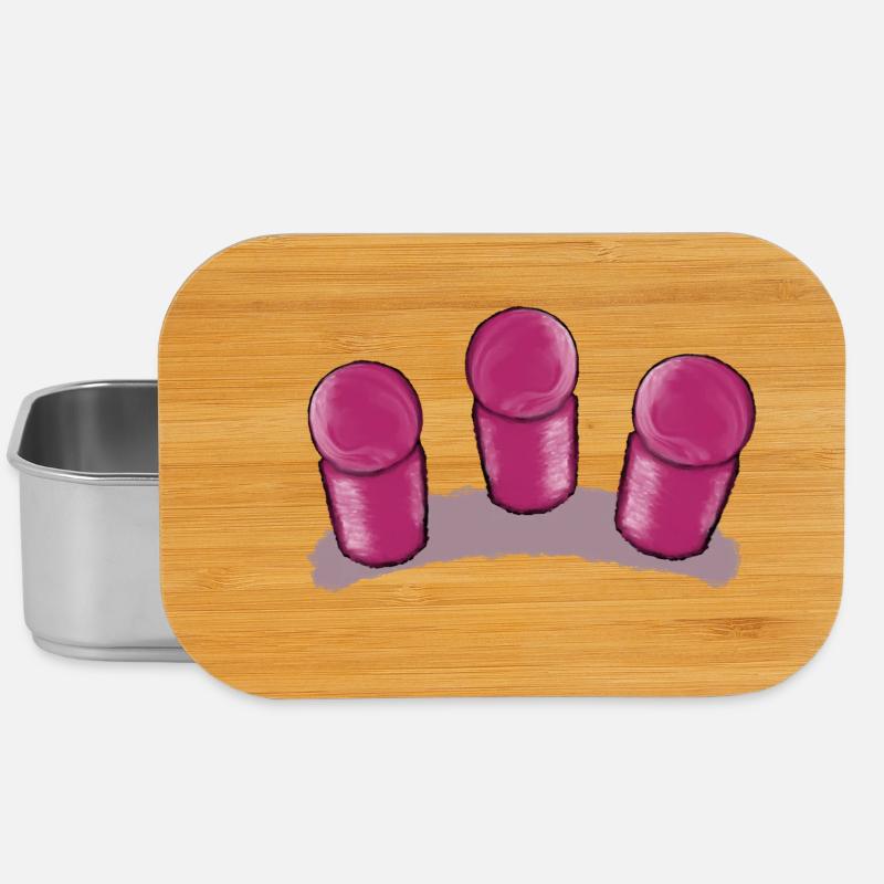 Colored ball and cylinder pattern - game figure - Lunch Box - silver