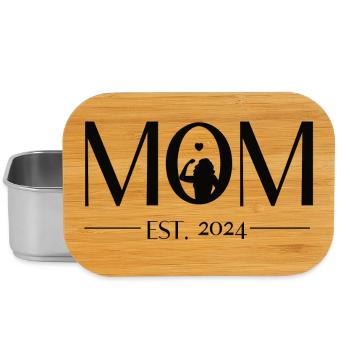 Mom to be - Mama est. 2024. Werdende Mutter - Lunch Box - silver - Front