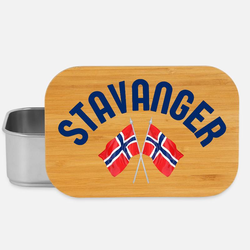Stavanger-Norwegen-Flaggen - Lunch Box - Silber