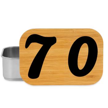 70. 70 ANS. 70e ANNIVERSAIRE. ANNIVERSAIRE 70 ANS. - Boîte à goûter - argent - Devant