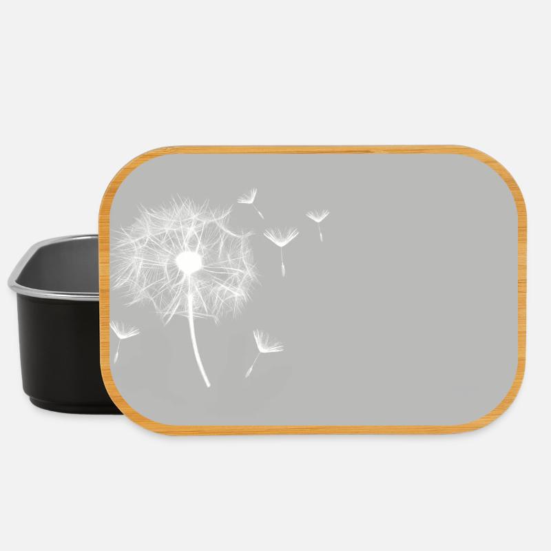 Dandelion grey | customizable - Lunch Box - black