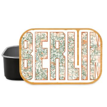 Carte de la ville de Berlin - Boîte à goûter - noir - Devant