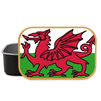 Welsh Flag - Flag of Wales - Lunch Box - black - Front