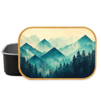 forest mountains - Lunch Box - black - Front