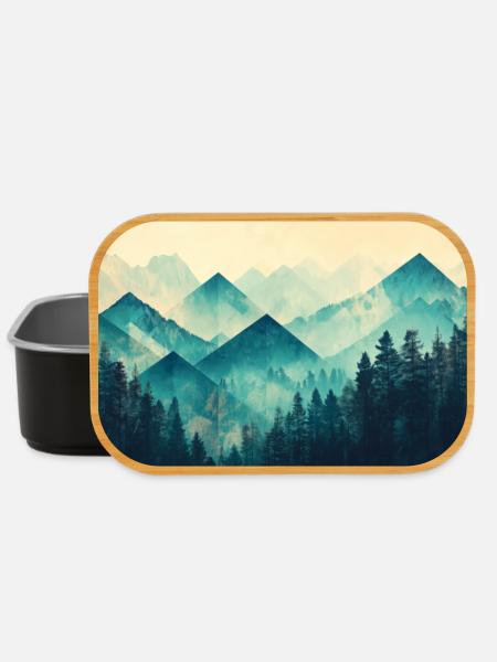 Wald Berge - Lunch Box - Schwarz