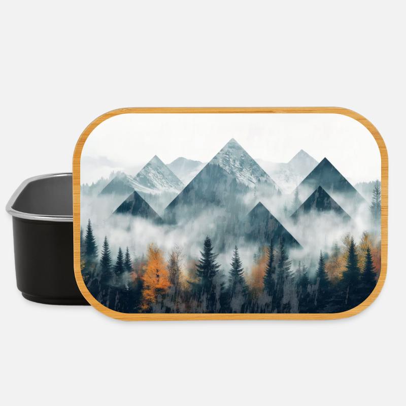 Wald Berge - Lunch Box - Schwarz