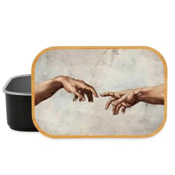 Michelangelos sechsfingeriger "Creation of Adam" Slop - Lunch Box - Schwarz - Vorne