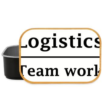 Emblème du travail d’équipe logistique - Boîte à goûter - noir - Devant