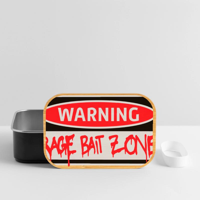 Warning Rage Bait Caution Zone Sign Fun Warning Lunch Box