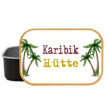 Karibik Hütte Palmen Inselidylle - Lunch Box - Schwarz - Vorne