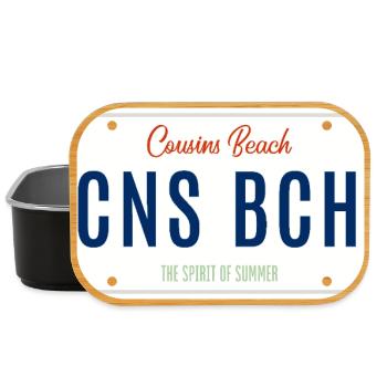 Cousins Beach – License Plate - Lunch Box - black - Front
