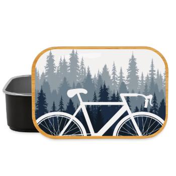 Bicycle Forest Nature Mountain Bike - Lunch Box - black - Front