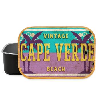Kap Verde Vintage Palmen Schild - Lunch Box - Schwarz - Vorne