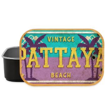 Pattaya Thailand Vintage Schild - Lunch Box - Schwarz - Vorne