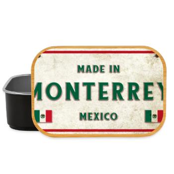 Monterrey Mexiko Vintage Schild Design - Lunch Box - Schwarz - Vorne