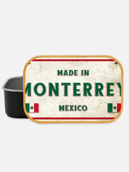 Design d'enseigne vintage Monterrey Mexico - Boîte à goûter - noir