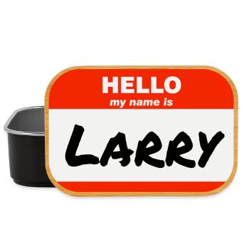 Hello My Name Is Larry Rotes Etikett mit Vorname - Lunch Box - Schwarz - Vorne