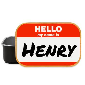 Bonjour, je m’appelle Henry Red Label avec le prénom - Boîte à goûter - noir - Devant