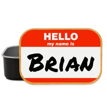 Bonjour, je m’appelle Brian Étiquette Étiquette Étiquette - Boîte à goûter - noir - Devant