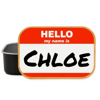 Hello My Name Is Chloe Label Name Tag - Lunch Box - black - Front