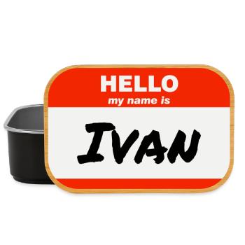 Hello My Name Is Ivan Etikett Namensschild - Lunch Box - Schwarz - Vorne