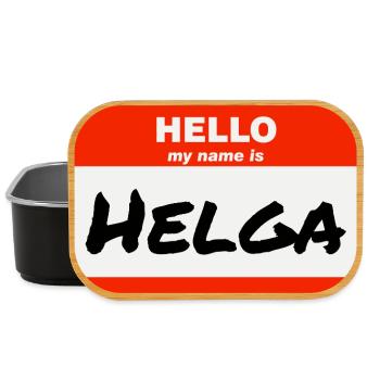 Hello My Name Is Helga Label Name Tag - Lunch Box - black - Front