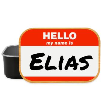 Hello My Name Is Elias Etikett Namensschild - Lunch Box - Schwarz - Vorne