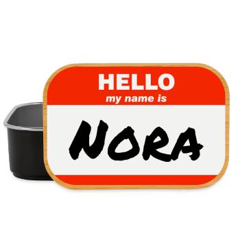 Hello My Name Is Nora Etikett Namensschild - Lunch Box - Schwarz - Vorne