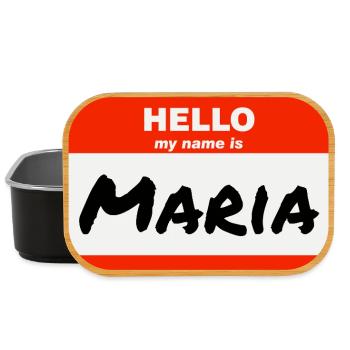 Bonjour, je m’appelle Maria Étiquette Étiquette Étiquette - Boîte à goûter - noir - Devant