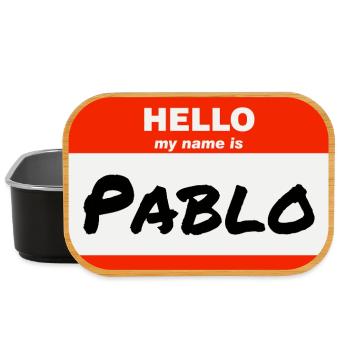 Hello My Name Is Pablo Etikett Namensschild - Lunch Box - Schwarz - Vorne