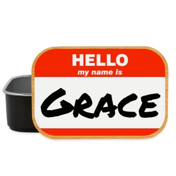 Hello My Name Is Grace Etikett Namensschild - Lunch Box - Schwarz - Vorne