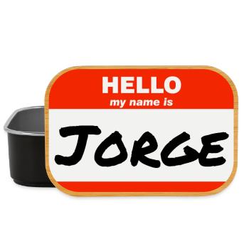 Bonjour, je m’appelle Jorge Étiquette Étiquette Étiquette - Boîte à goûter - noir - Devant