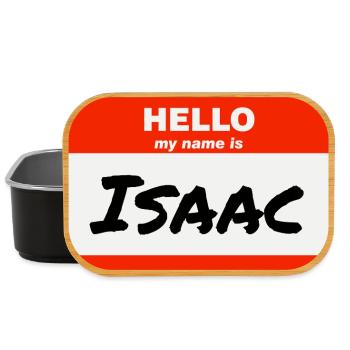 Bonjour, je m’appelle Isaac Étiquette Nom Étiquette - Boîte à goûter - noir - Devant