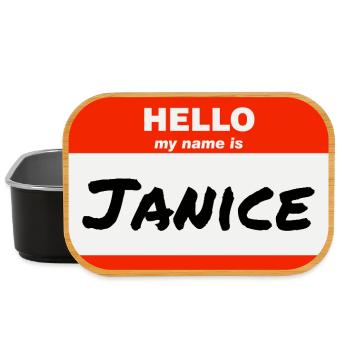 Hello My Name Is Janice Etikett Namensschild - Lunch Box - Schwarz - Vorne