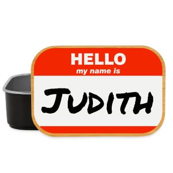 Hello My Name Is Judith Etikett Namensschild - Lunch Box - Schwarz - Vorne