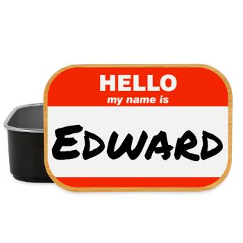 Hello My Name Is Edward Etikett Namensschild - Lunch Box - Schwarz - Vorne