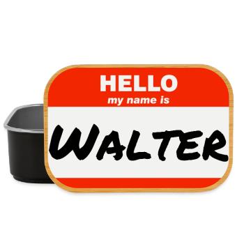 Hello My Name Is Walter Etikett Namensschild - Lunch Box - Schwarz - Vorne