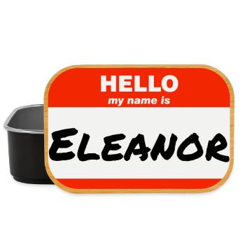 Bonjour, je m’appelle Eleanor Étiquette Étiquette Étiquette - Boîte à goûter - noir - Devant