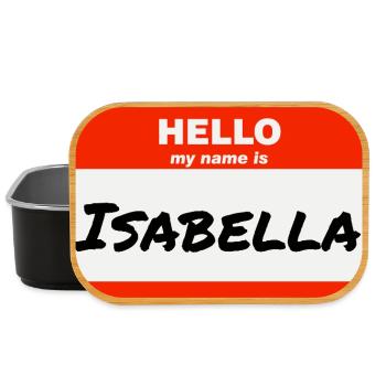Hello My Name Is Isabella Label Name Tag - Lunch Box - black - Front