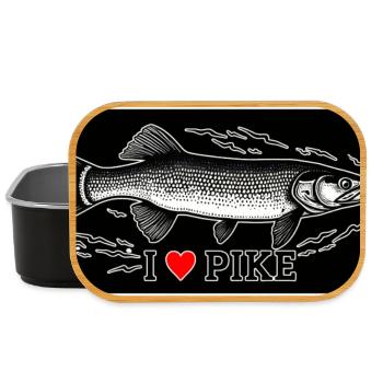 Hechtliebe - Für echte Angler - Lunch Box - Schwarz - Vorne