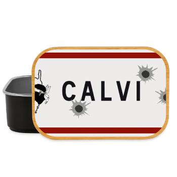 Panneau d’entrée de la ville de Calvi - Boîte à goûter - noir - Devant